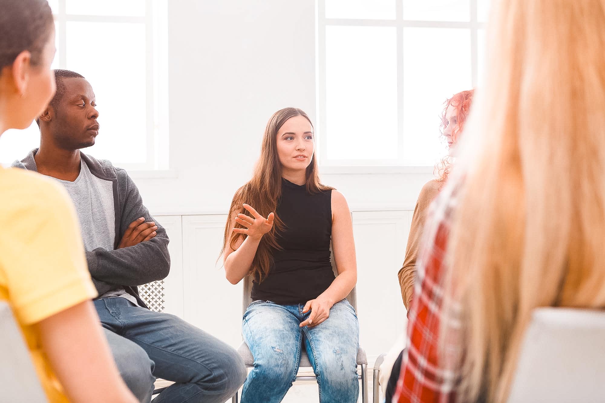 Meeting of support group, therapy session