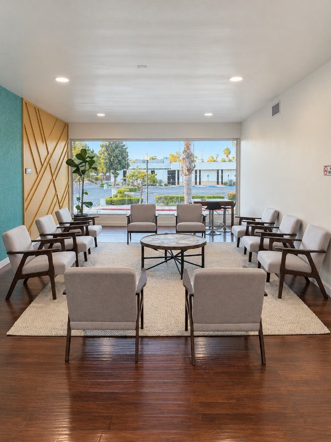 Group therapy room at Stillwater Behavioral Health in Costa Mesa